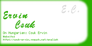 ervin csuk business card